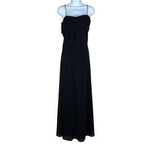 Vintage Y2k 90s Betsey And Adam Black Glitter Gown Event Prom Sleeveless